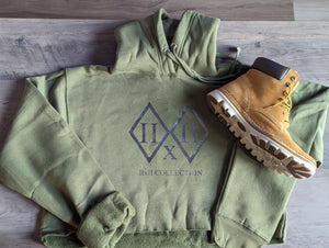 Women's IIxII Olive Green Crop Hoodie