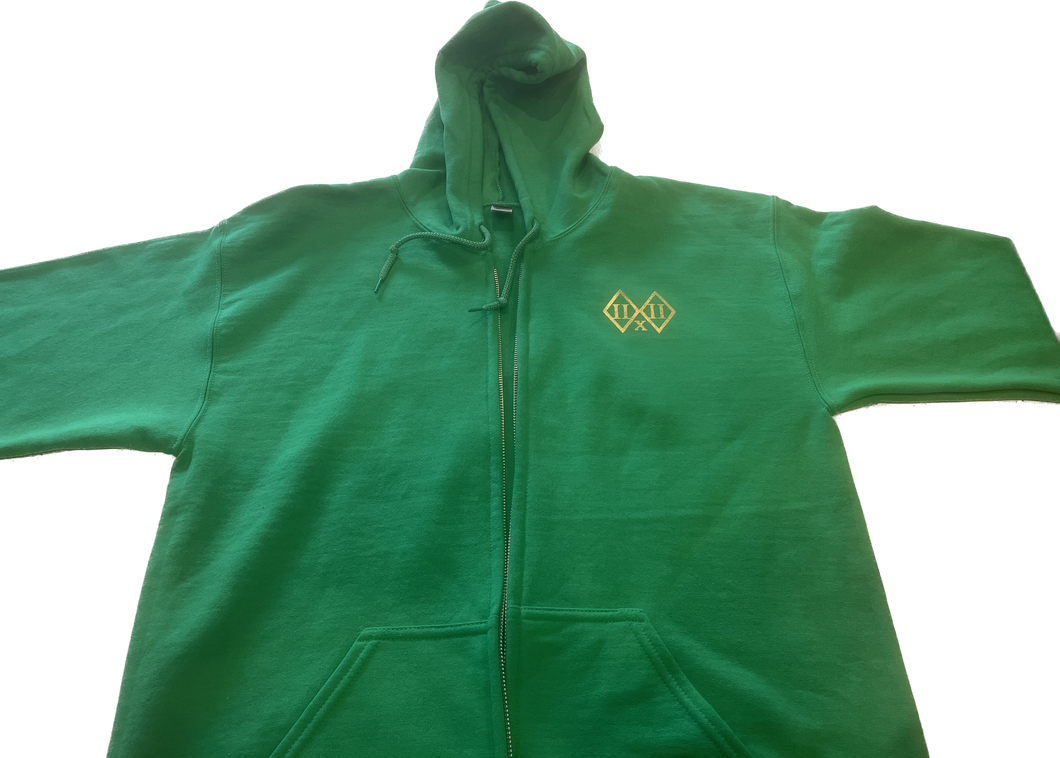 IIxII Lucky Green Zip up Jacket with Hood